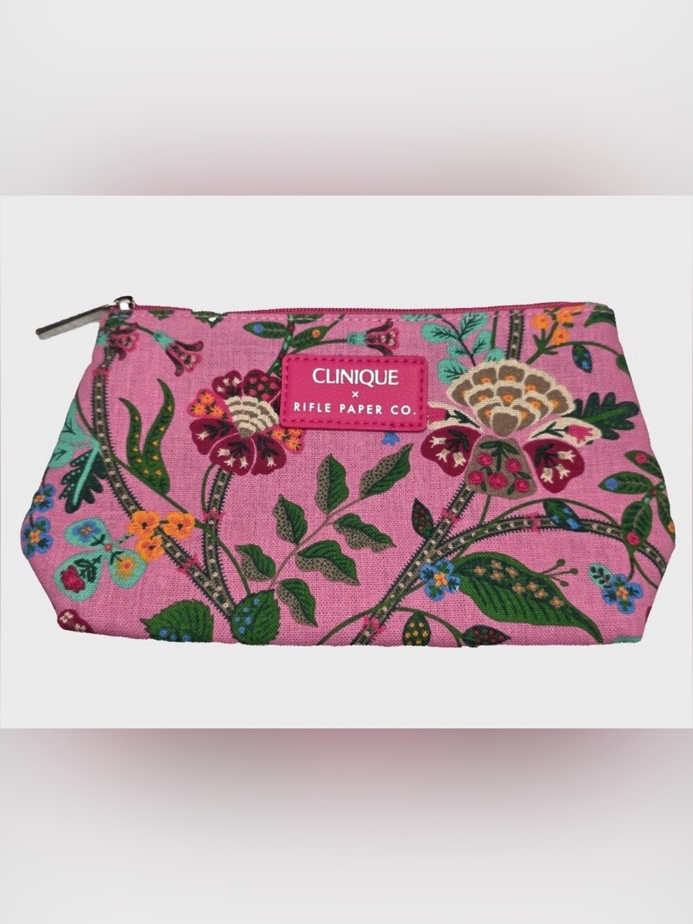 Clinique × Rifle Paper Company Cosmetic Bag Limited Edition Floral Makeup NEW